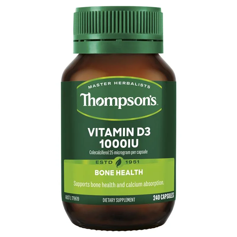 Thompson's Vitamin D3 1000iu 汤普森维生素D3 1000iu 240粒【保质期2028/04】